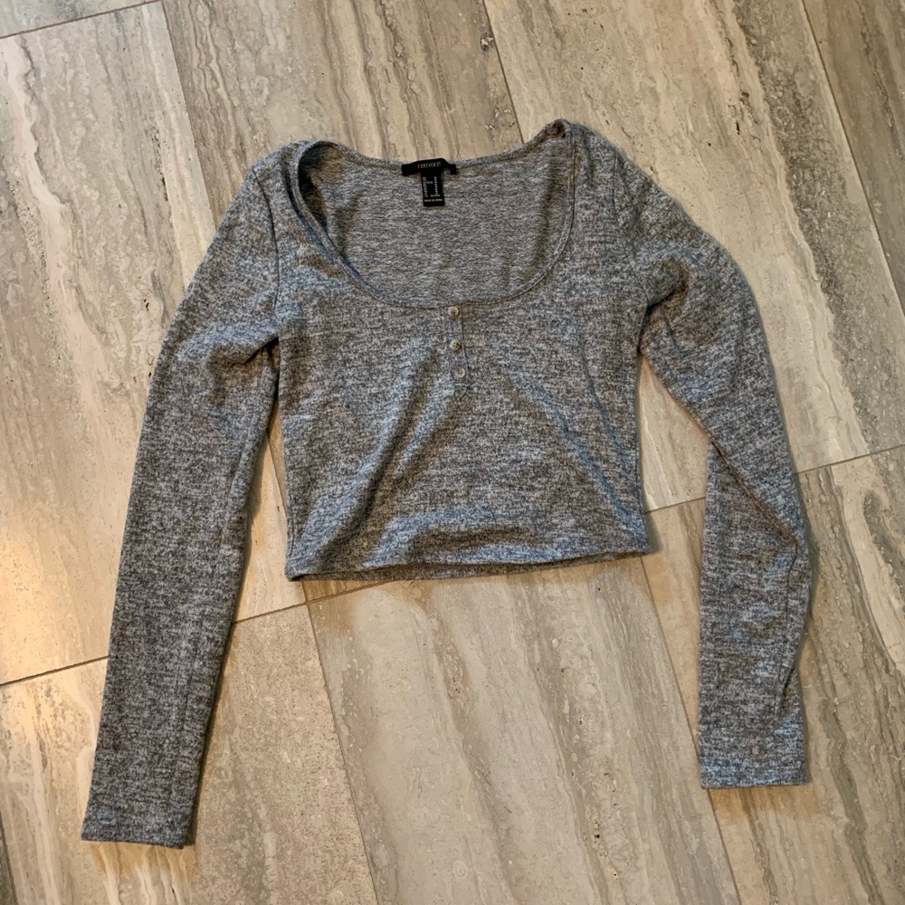 Forever 21 grey crop top